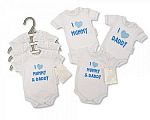 Wholesale Premature Boys Short Sleeved Bodysuits 3-Pack - I Love Mummy/Daddy