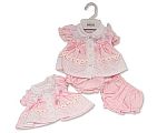 Premature Baby Dress with Bows and Lace - Daisies