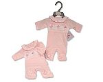 Wholesale Premature Girls All in One with Smocking and Bows - Giraffe
