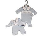 Premature Baby Boys All in One with Smocking - Elephant