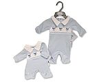 Wholesale Premature Boys All in One with Smocking - Fox