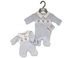 Premature Baby Boys All in One with Smocking - Lion