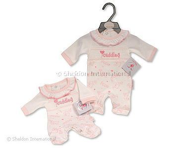 Premature Baby Girls All in One with Smocking - Cuddles - Wholesale