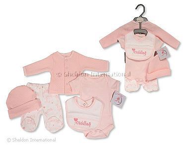 Premature Baby Girls 5 pcs Set with Smocking - Cuddles - Wholesale