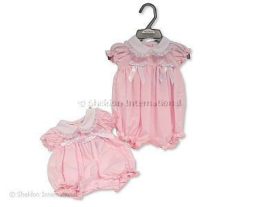 Premature Baby Girls Romper with Bows and Lace - Wholesale