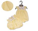 Premature Baby Girls Romper with Bow and Embroidery - Daisies