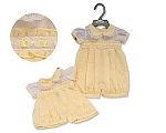 Premature Baby Girls Romper with Lace and Embroidery