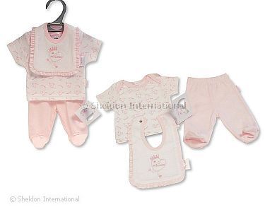 Premature Baby Girls 3 pcs Set - Princess - Wholesale