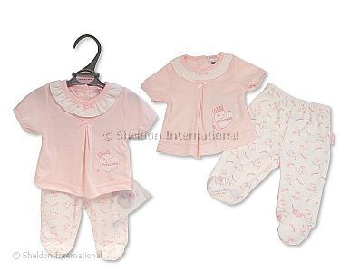 Premature Baby Girls 2 pcs Set with Bows - Princess - Wholesale