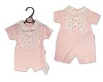 Wholesale Premature Girls Romper with Lace and Bow - Hearts