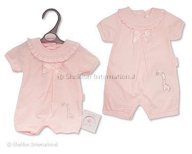 Premature Baby Girls Romper with Bow - Giraffe - Wholesale