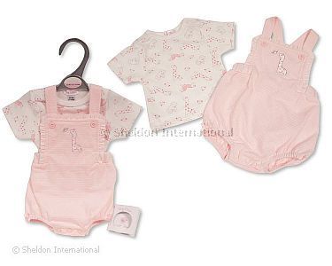 Premature Baby Girls 2 pcs Romper Set - Giraffe - Wholesale