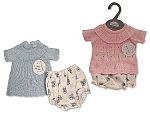 Knitted Premature Baby 2 pcs Set with Collar - Teddy