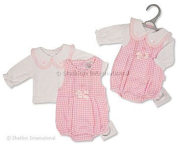 Premature Baby Girls 2 pcs Short Romper Set with Bows - Wholesale