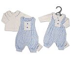 Premature Baby Boys 2 pcs Long Dungaree Set