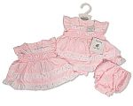Tiered Premature Baby Dress with Smocking and Bows