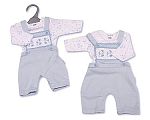 Wholesale Premature Boys 2 pcs Dungaree Set with Smocking - Elephant