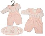Wholesale Premature Girls 2 pcs Dungaree Set with Smocking - Elephant
