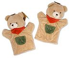 Baby Bear Handpuppet with Pocket and Scarf
